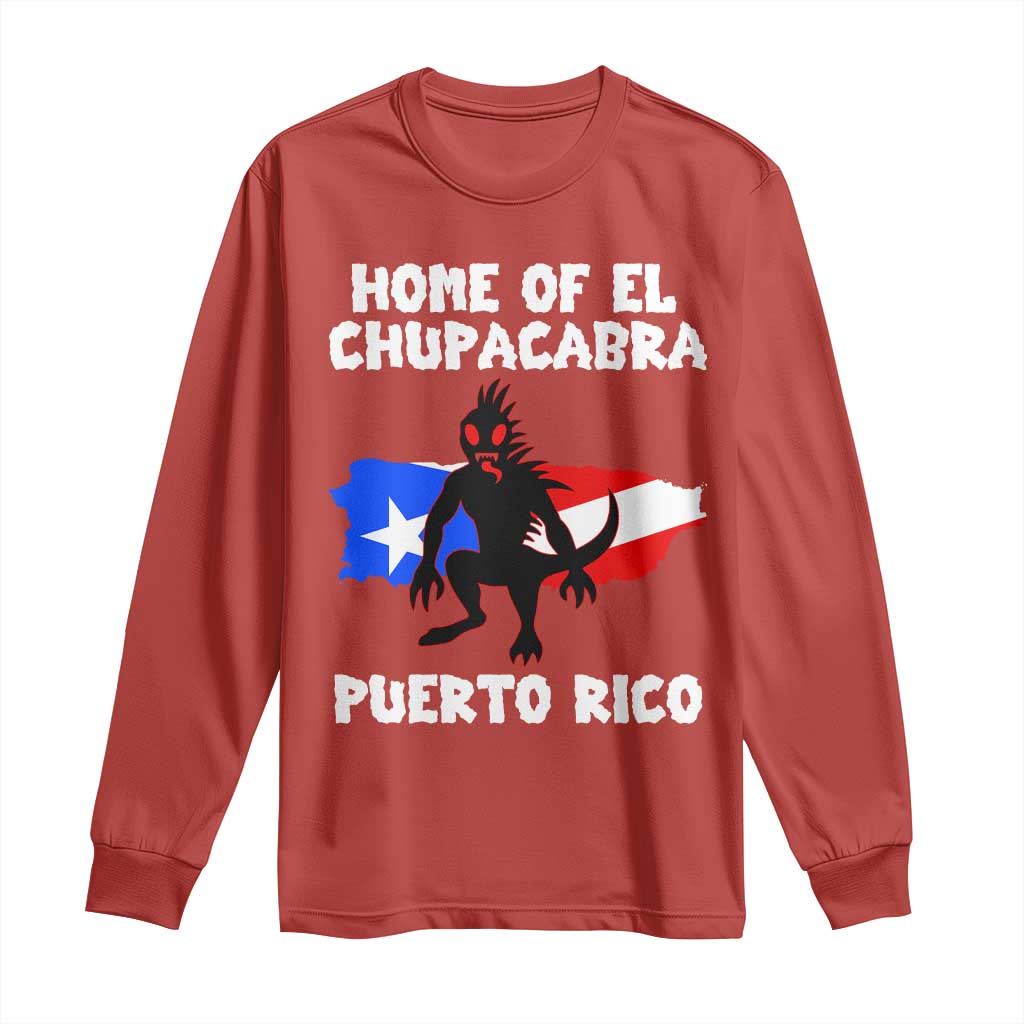 Chupacabra Long Sleeve Shirt Home Of Puerto Rico Legend Gothic Horror Gift - Wonder Print Shop