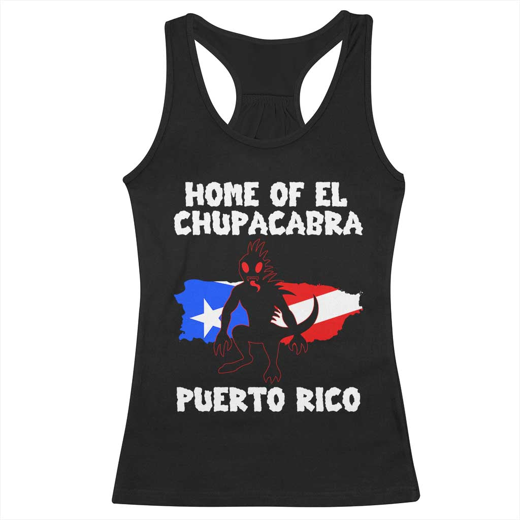 Chupacabra Racerback Tank Top Home Of Puerto Rico Legend Gothic Horror Gift - Wonder Print Shop