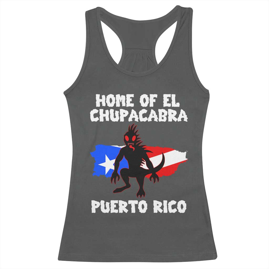 Chupacabra Racerback Tank Top Home Of Puerto Rico Legend Gothic Horror Gift - Wonder Print Shop