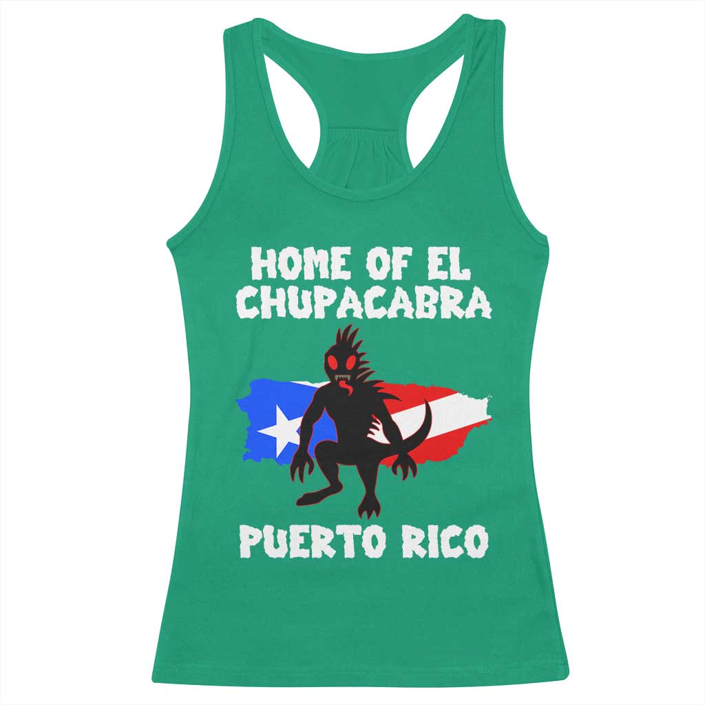 Chupacabra Racerback Tank Top Home Of Puerto Rico Legend Gothic Horror Gift - Wonder Print Shop