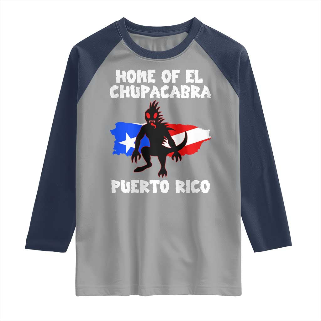 Chupacabra Raglan Shirt Home Of Puerto Rico Legend Gothic Horror Gift - Wonder Print Shop