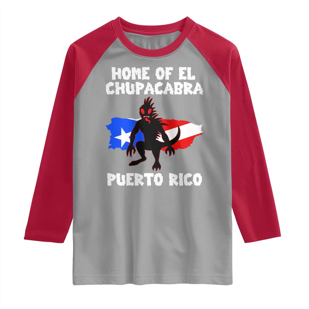 Chupacabra Raglan Shirt Home Of Puerto Rico Legend Gothic Horror Gift - Wonder Print Shop