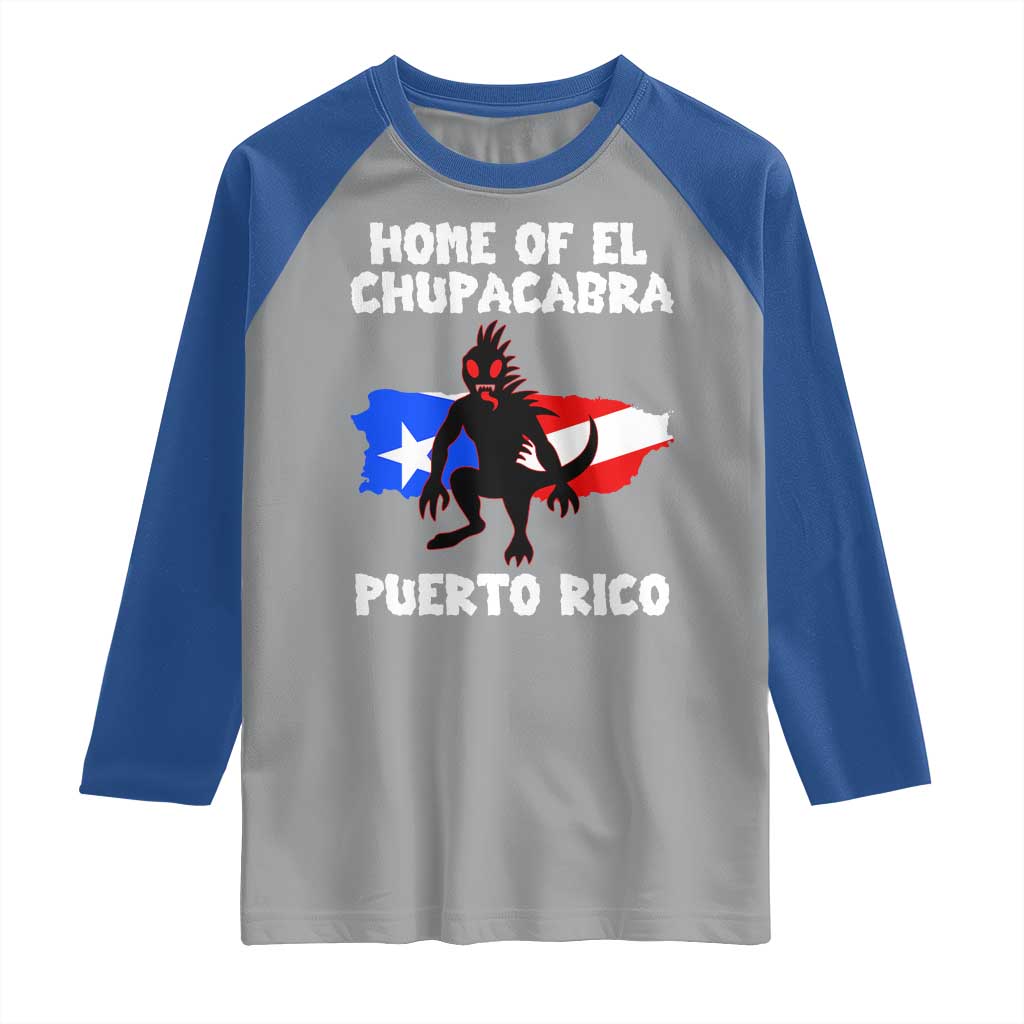 Chupacabra Raglan Shirt Home Of Puerto Rico Legend Gothic Horror Gift - Wonder Print Shop