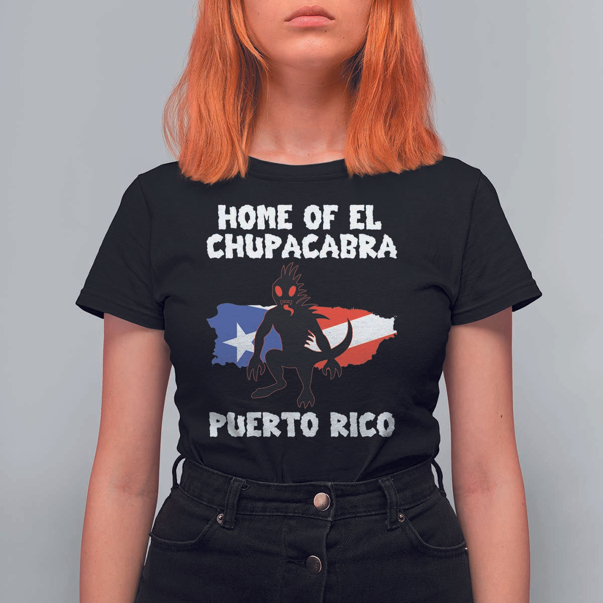 Chupacabra T Shirt For Women Home Of Puerto Rico Legend Gothic Horror Gift - Wonder Print Shop
