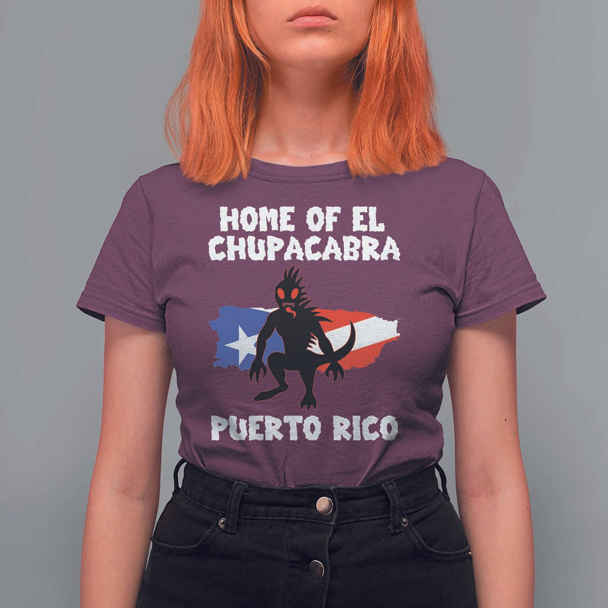 Chupacabra T Shirt For Women Home Of Puerto Rico Legend Gothic Horror Gift - Wonder Print Shop