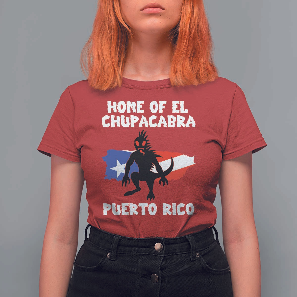 Chupacabra T Shirt For Women Home Of Puerto Rico Legend Gothic Horror Gift - Wonder Print Shop