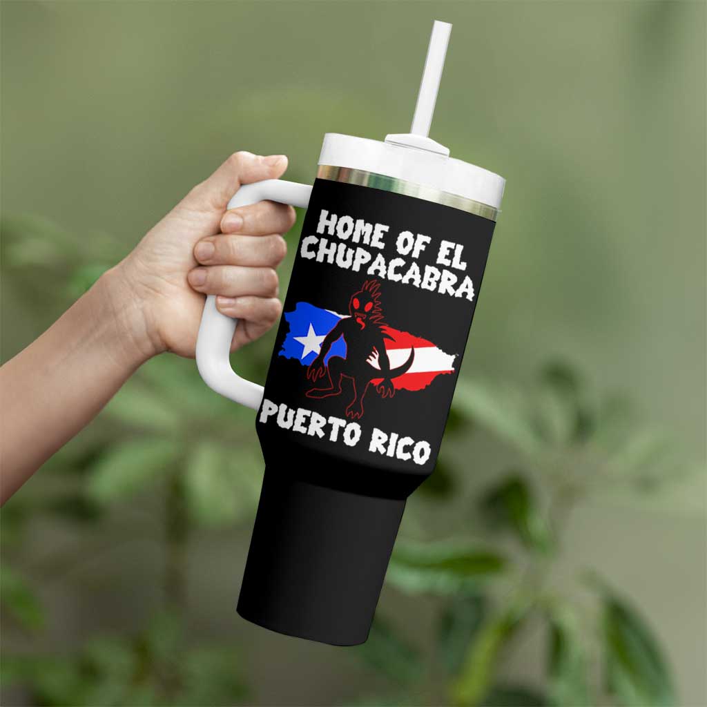 Chupacabra Tumbler With Handle Home Of Puerto Rico Legend Gothic Horror Gift