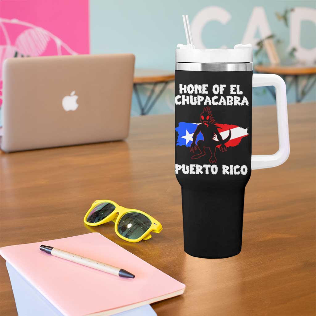 Chupacabra Tumbler With Handle Home Of Puerto Rico Legend Gothic Horror Gift