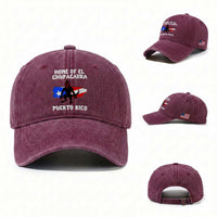 Chupacabra Washed Cotton Baseball Cap Home Of Puerto Rico Legend Gothic Horror Gift