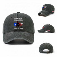 Chupacabra Washed Cotton Baseball Cap Home Of Puerto Rico Legend Gothic Horror Gift