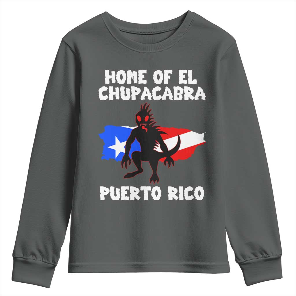 Chupacabra Youth Sweatshirt Home Of Puerto Rico Legend Gothic Horror Gift - Wonder Print Shop