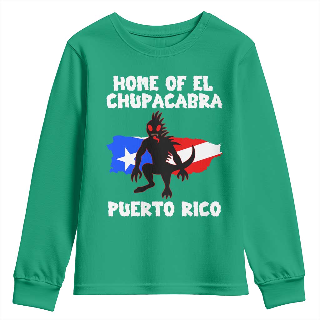 Chupacabra Youth Sweatshirt Home Of Puerto Rico Legend Gothic Horror Gift - Wonder Print Shop