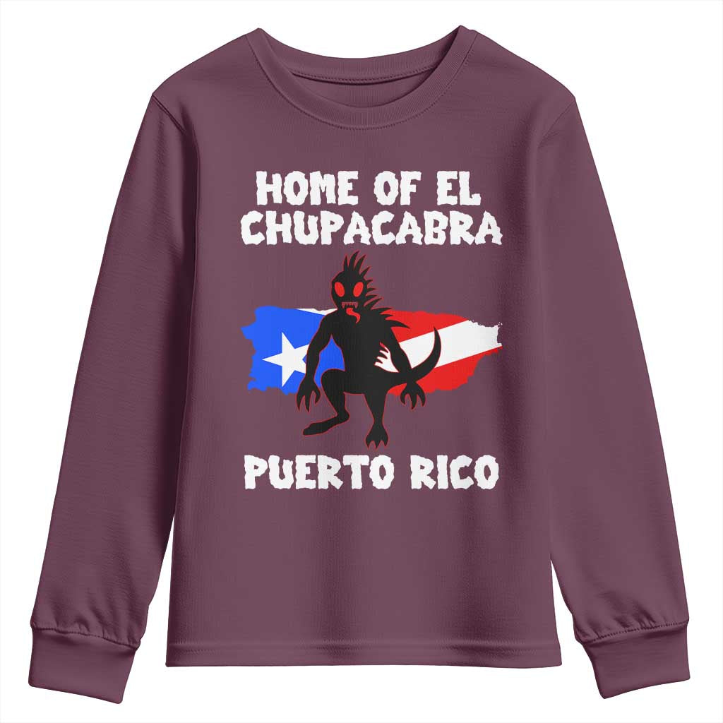 Chupacabra Youth Sweatshirt Home Of Puerto Rico Legend Gothic Horror Gift - Wonder Print Shop