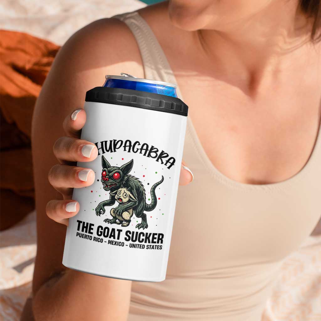 Chupacabra 4 in 1 Can Cooler Tumbler The Goat Sucker Vintage Horror Cryptid Gift