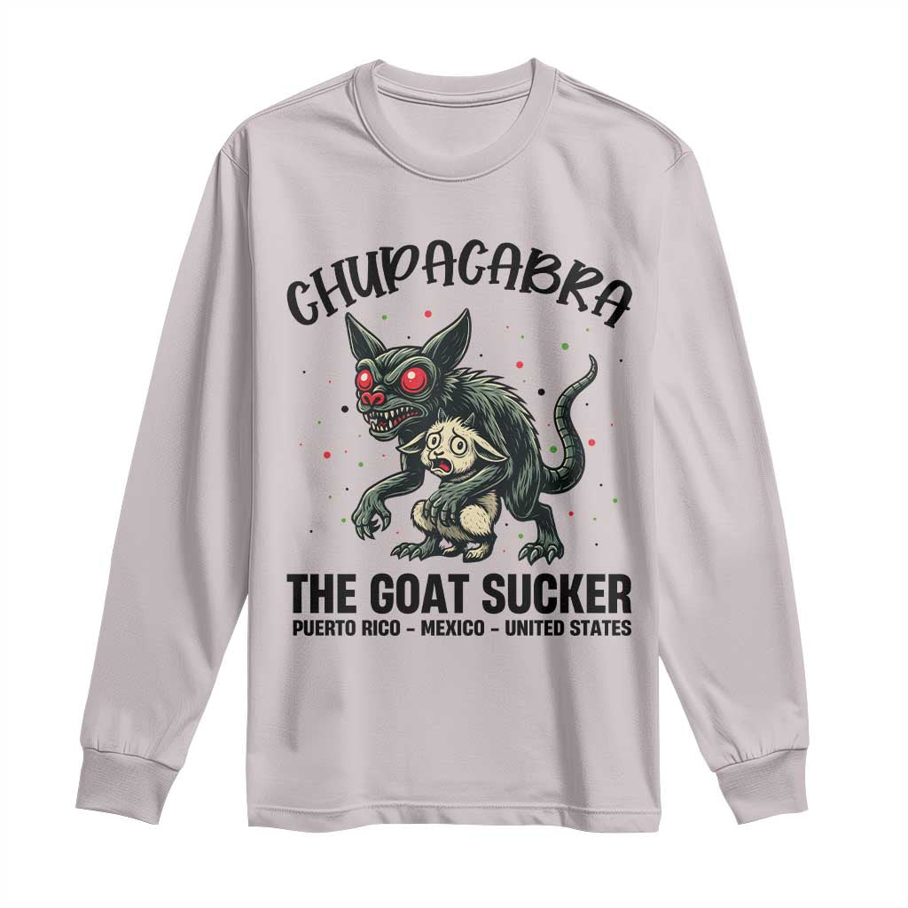 Chupacabra Long Sleeve Shirt The Goat Sucker Vintage Horror Cryptid Gift - Wonder Print Shop