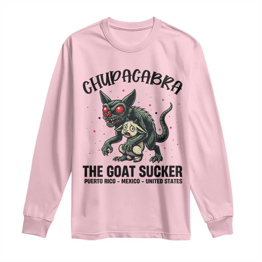 Chupacabra Long Sleeve Shirt The Goat Sucker Vintage Horror Cryptid Gift - Wonder Print Shop