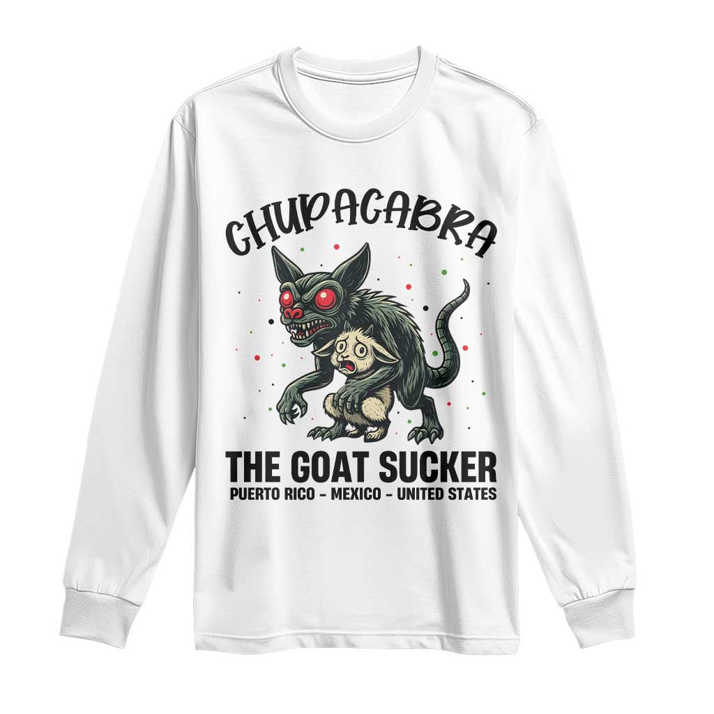 Chupacabra Long Sleeve Shirt The Goat Sucker Vintage Horror Cryptid Gift - Wonder Print Shop