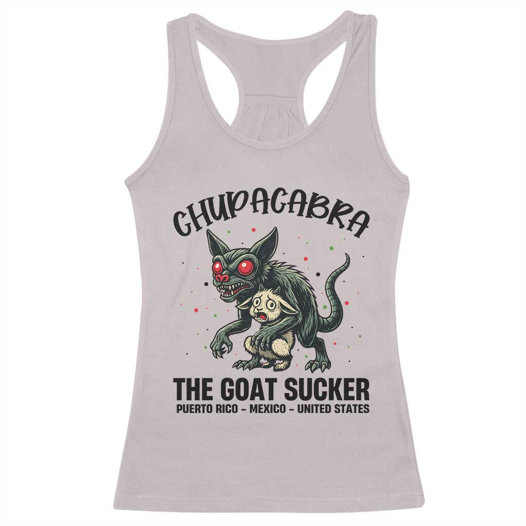 Chupacabra Racerback Tank Top The Goat Sucker Vintage Horror Cryptid Gift - Wonder Print Shop