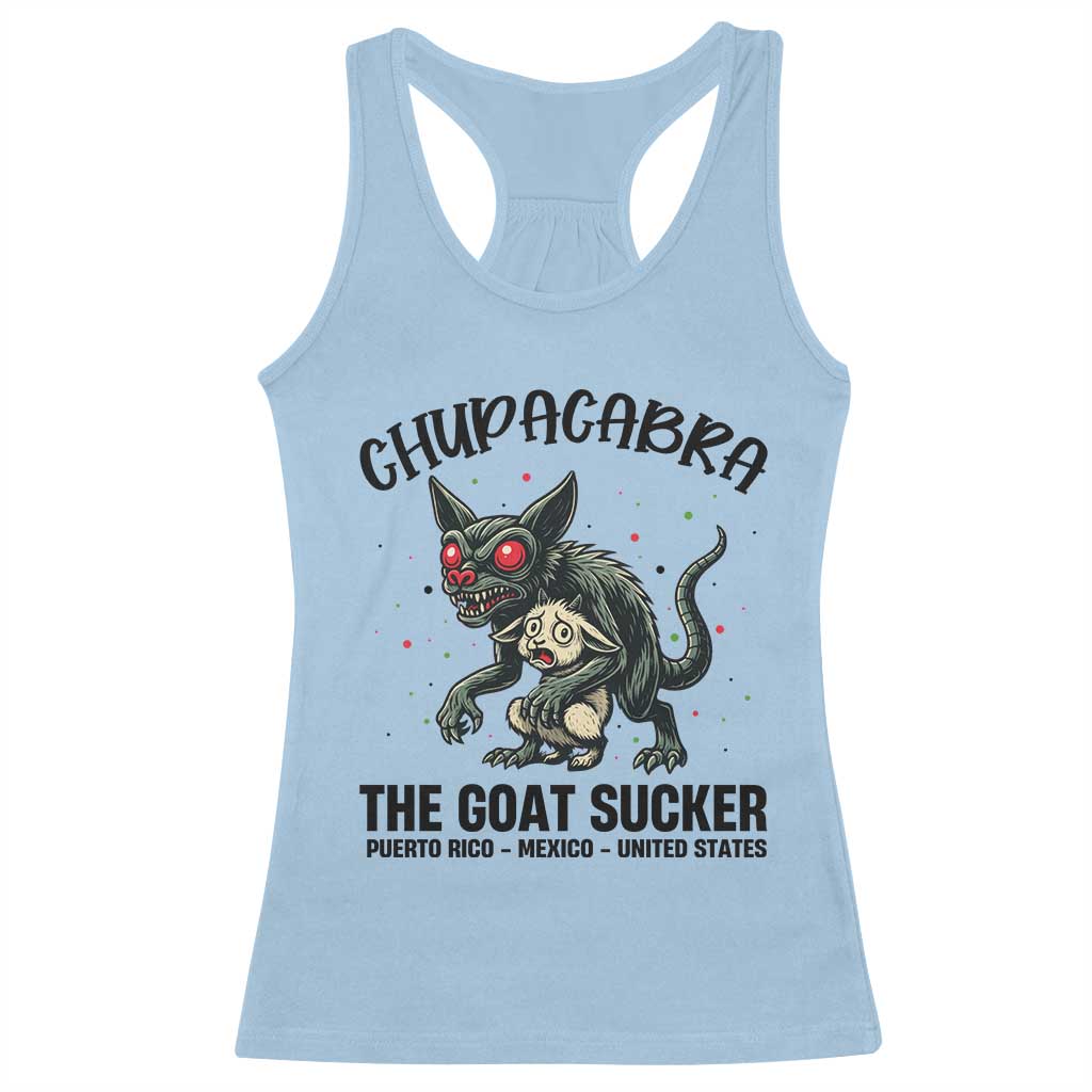 Chupacabra Racerback Tank Top The Goat Sucker Vintage Horror Cryptid Gift - Wonder Print Shop