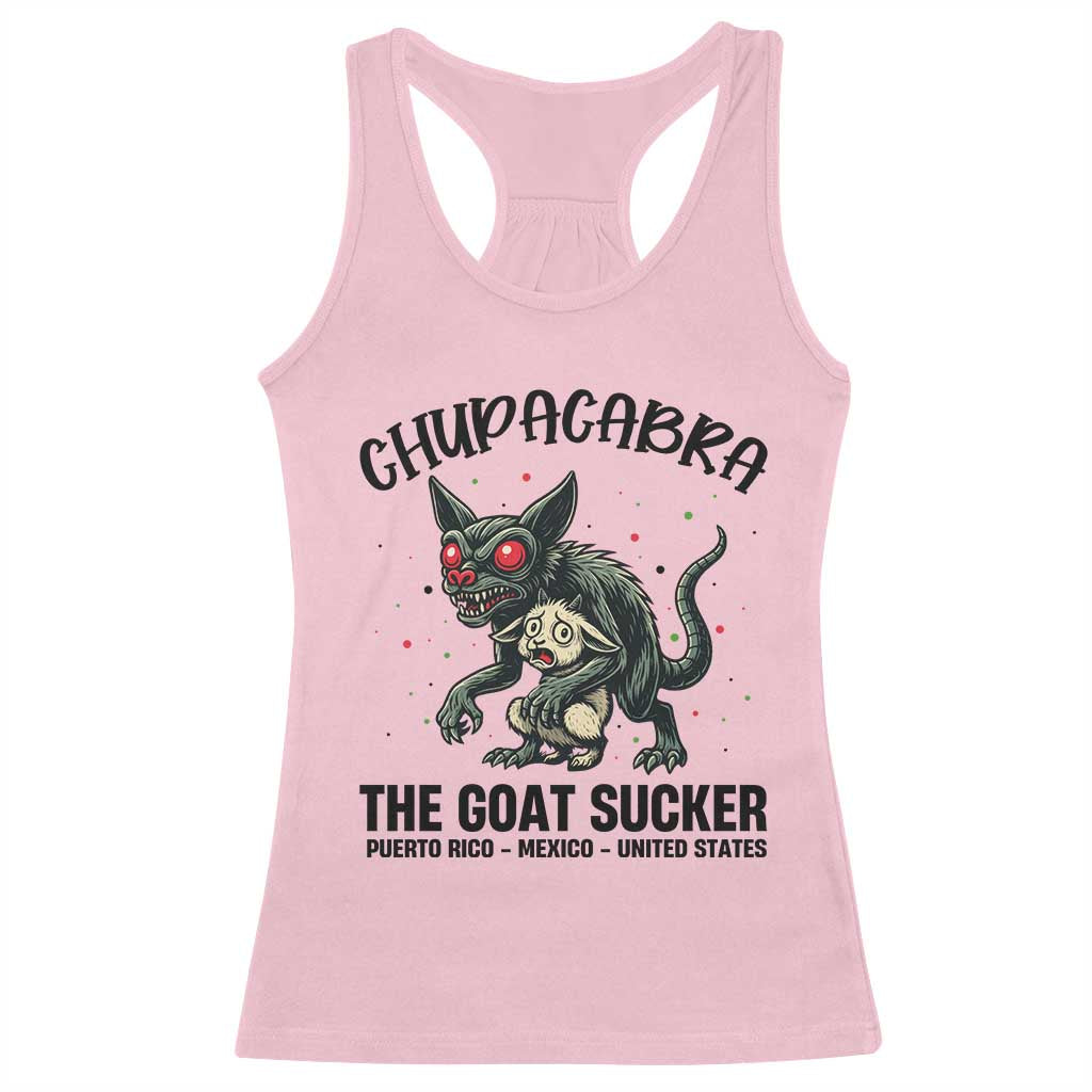Chupacabra Racerback Tank Top The Goat Sucker Vintage Horror Cryptid Gift - Wonder Print Shop