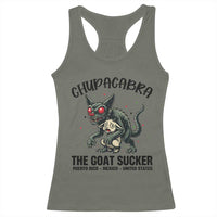 Chupacabra Racerback Tank Top The Goat Sucker Vintage Horror Cryptid Gift - Wonder Print Shop