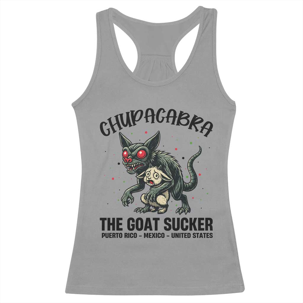 Chupacabra Racerback Tank Top The Goat Sucker Vintage Horror Cryptid Gift - Wonder Print Shop