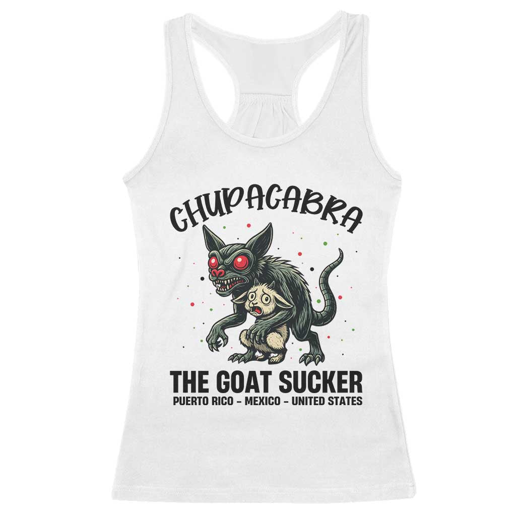 Chupacabra Racerback Tank Top The Goat Sucker Vintage Horror Cryptid Gift - Wonder Print Shop