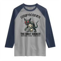 Chupacabra Raglan Shirt The Goat Sucker Vintage Horror Cryptid Gift - Wonder Print Shop