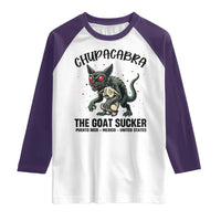 Chupacabra Raglan Shirt The Goat Sucker Vintage Horror Cryptid Gift - Wonder Print Shop
