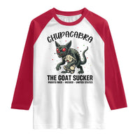 Chupacabra Raglan Shirt The Goat Sucker Vintage Horror Cryptid Gift - Wonder Print Shop