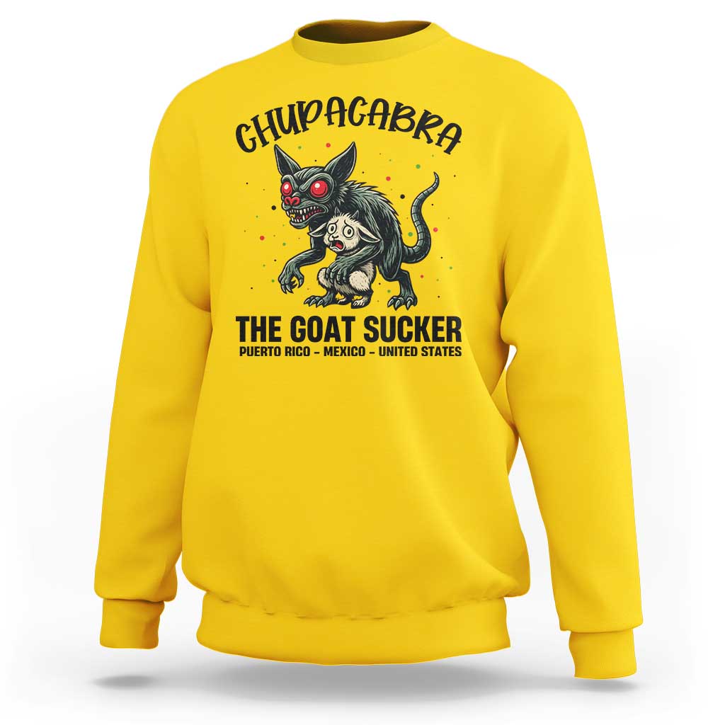 Chupacabra Sweatshirt The Goat Sucker Vintage Horror Cryptid Gift - Wonder Print Shop