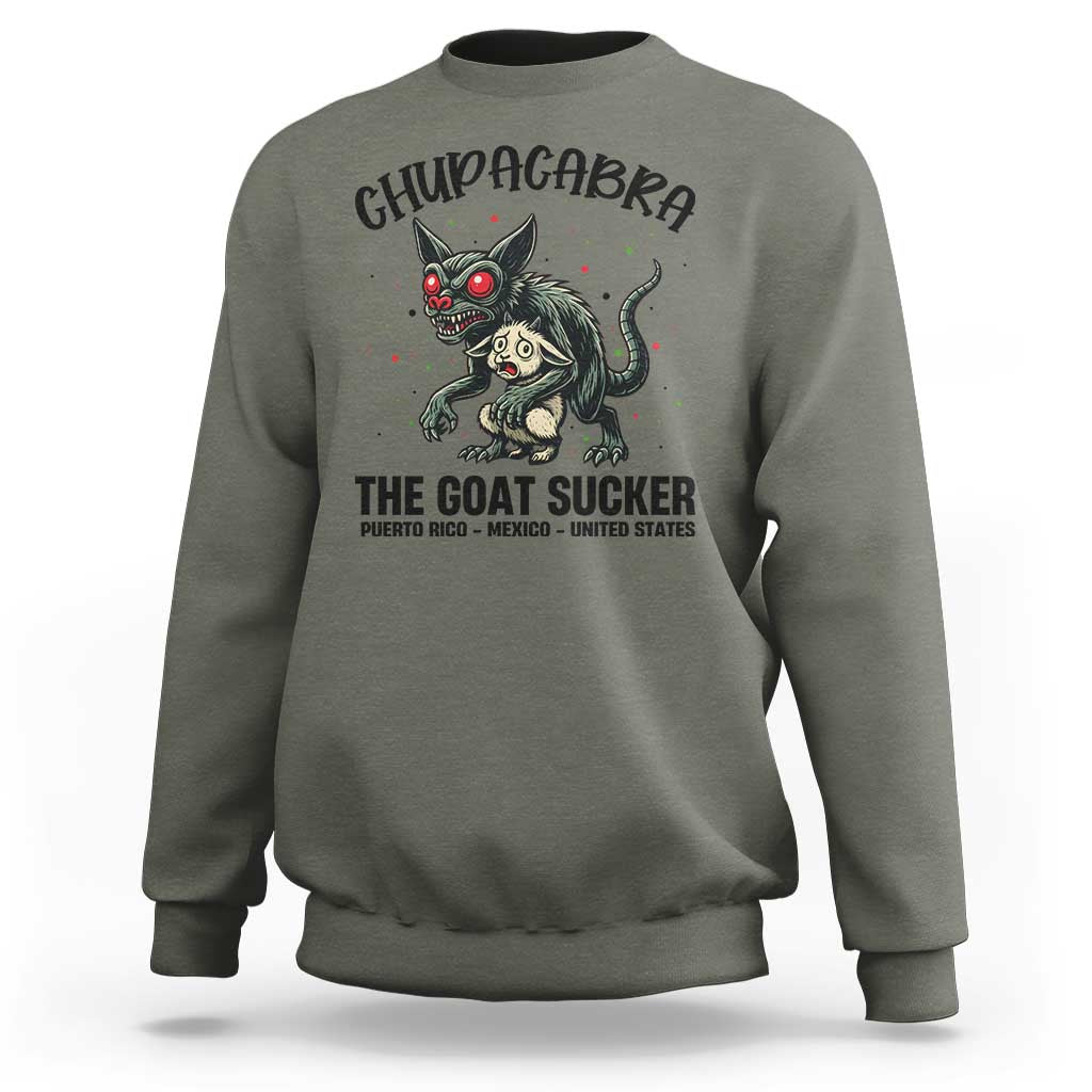 Chupacabra Sweatshirt The Goat Sucker Vintage Horror Cryptid Gift - Wonder Print Shop