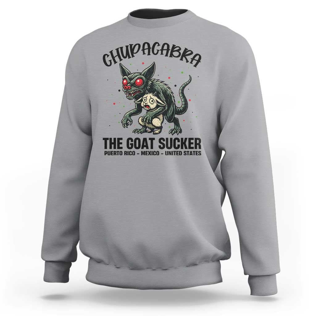 Chupacabra Sweatshirt The Goat Sucker Vintage Horror Cryptid Gift - Wonder Print Shop