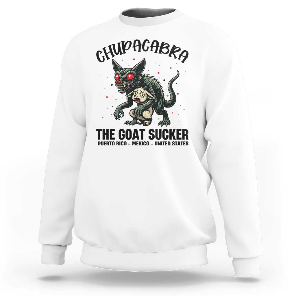 Chupacabra Sweatshirt The Goat Sucker Vintage Horror Cryptid Gift - Wonder Print Shop