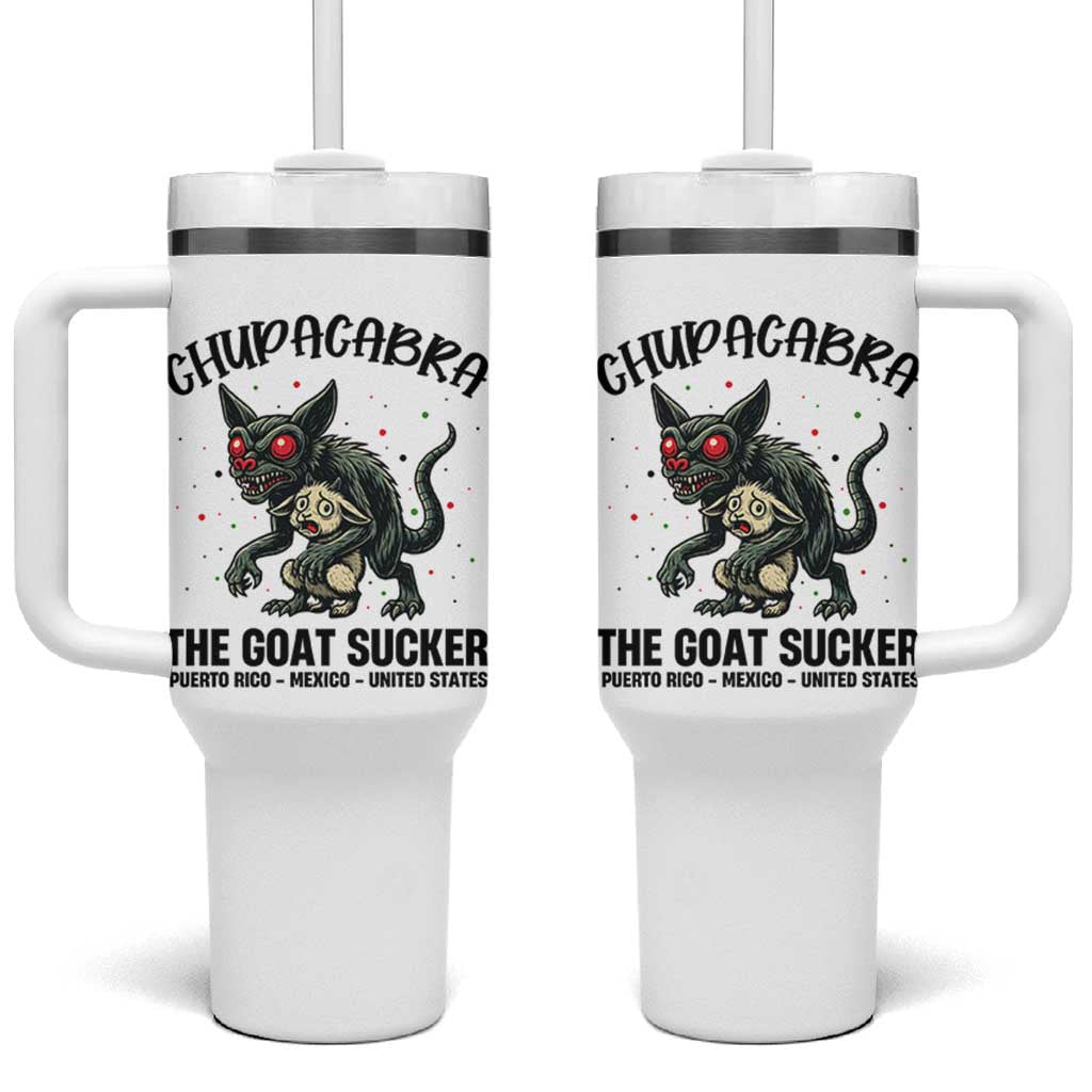 Chupacabra Tumbler With Handle The Goat Sucker Vintage Horror Cryptid Gift