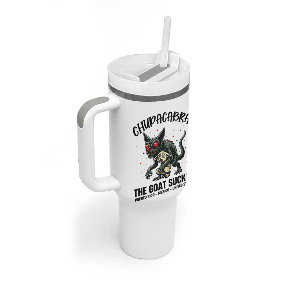 Chupacabra Tumbler With Handle The Goat Sucker Vintage Horror Cryptid Gift
