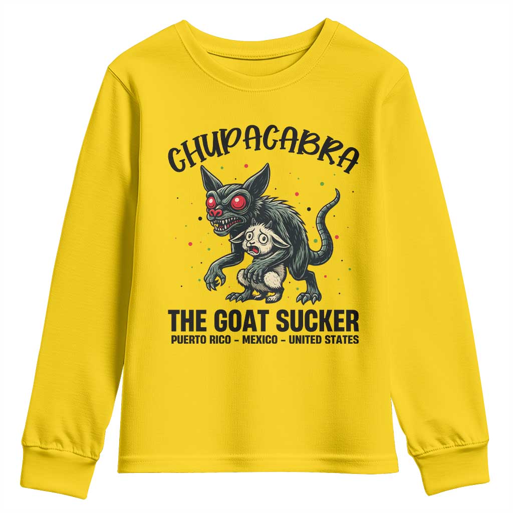 Chupacabra Youth Sweatshirt The Goat Sucker Vintage Horror Cryptid Gift - Wonder Print Shop