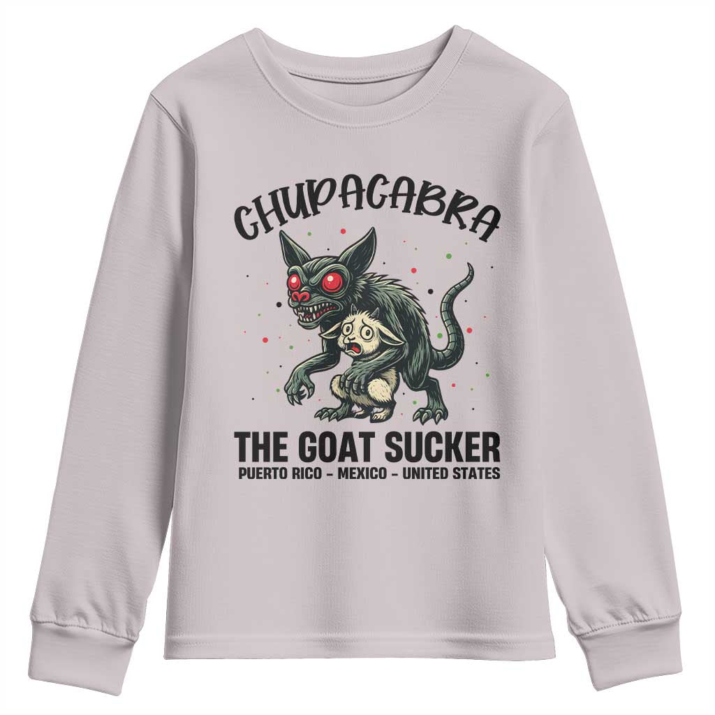 Chupacabra Youth Sweatshirt The Goat Sucker Vintage Horror Cryptid Gift - Wonder Print Shop