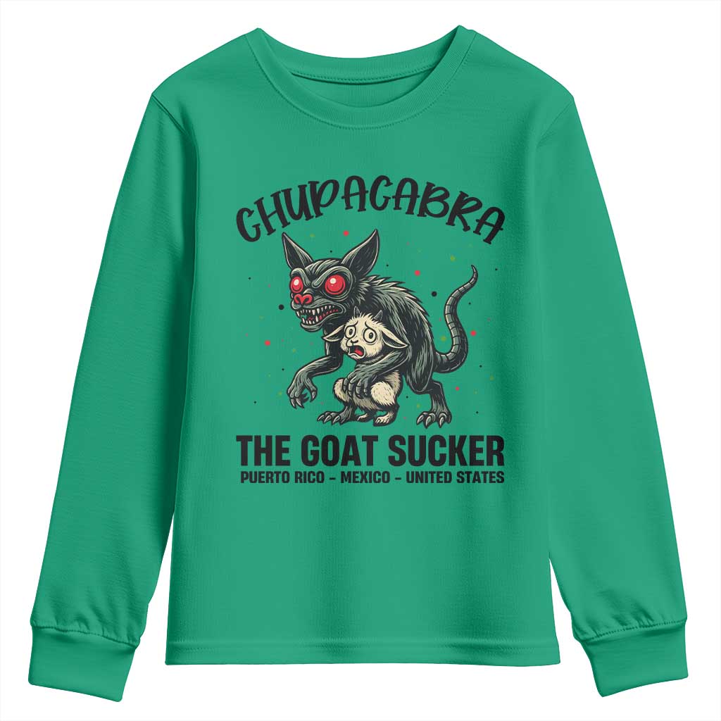 Chupacabra Youth Sweatshirt The Goat Sucker Vintage Horror Cryptid Gift - Wonder Print Shop