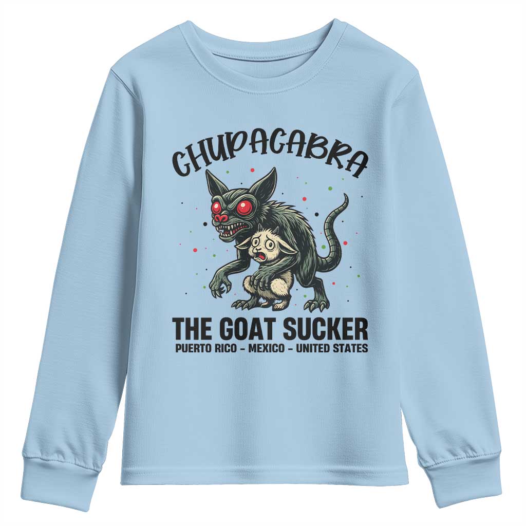 Chupacabra Youth Sweatshirt The Goat Sucker Vintage Horror Cryptid Gift - Wonder Print Shop