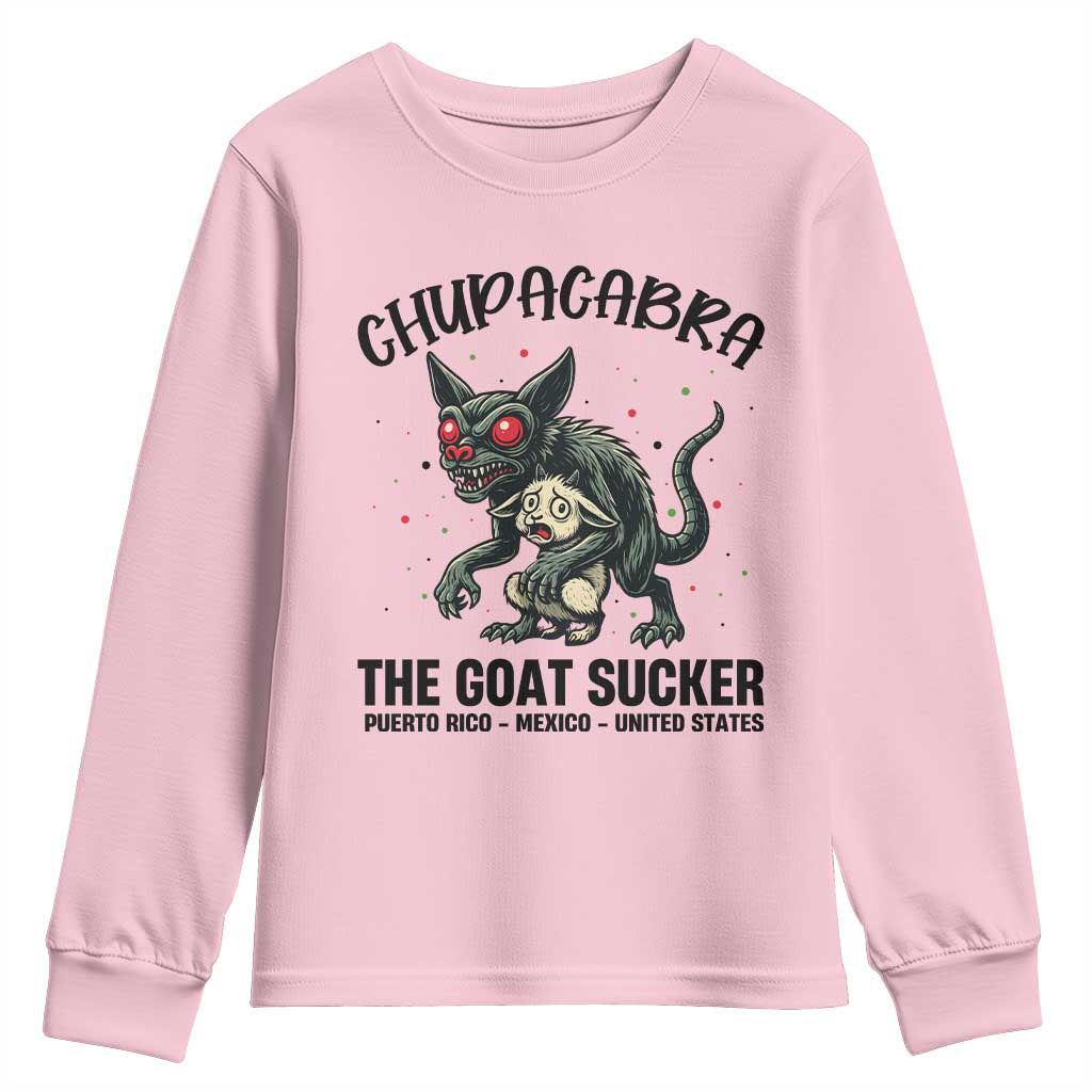 Chupacabra Youth Sweatshirt The Goat Sucker Vintage Horror Cryptid Gift - Wonder Print Shop