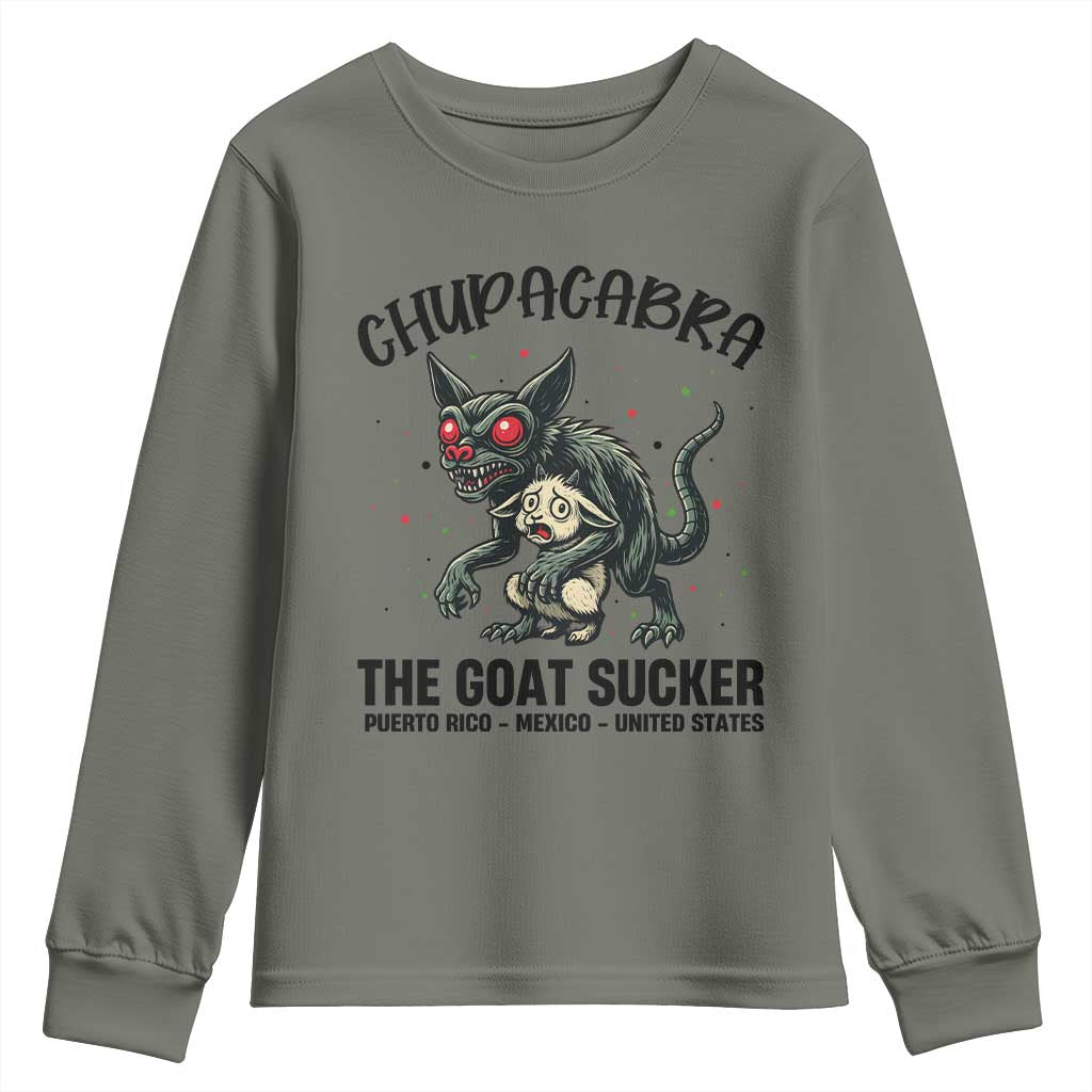 Chupacabra Youth Sweatshirt The Goat Sucker Vintage Horror Cryptid Gift - Wonder Print Shop