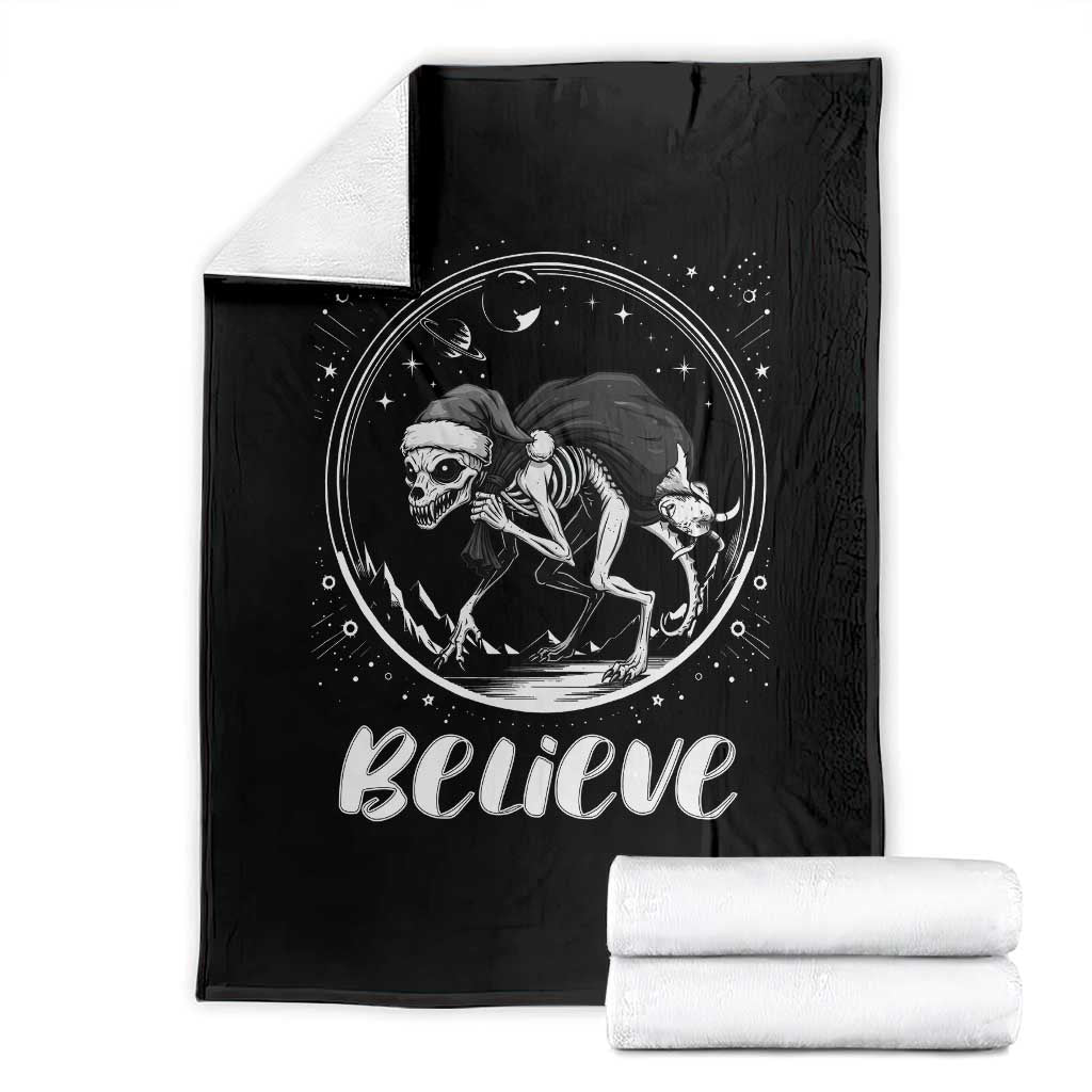Chupacabra Throw Blanket Funny Believe Christmas Cryptid Gift - Wonder Print Shop