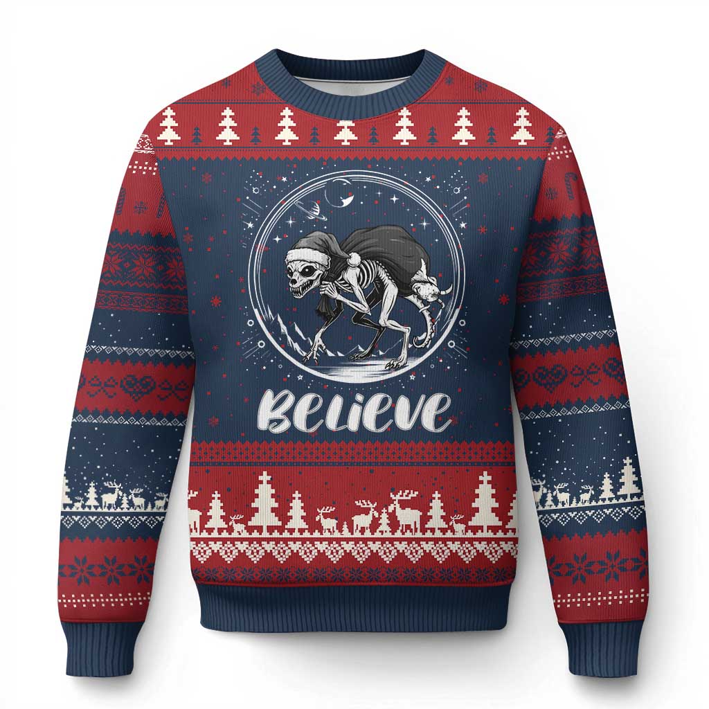 Chupacabra Ugly Christmas Sweater Funny Believe Christmas Cryptid Gift - Wonder Print Shop