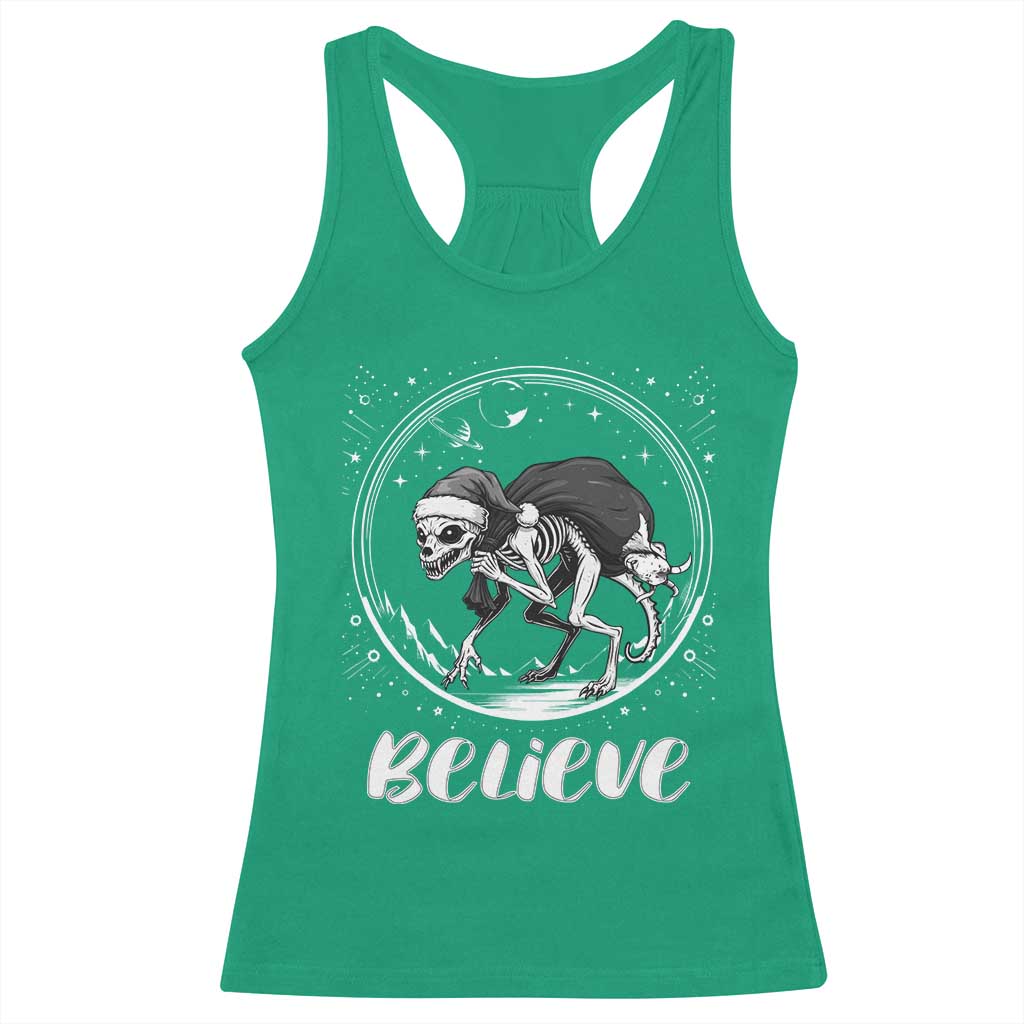 Chupacabra Racerback Tank Top Funny Believe Christmas Cryptid Gift - Wonder Print Shop