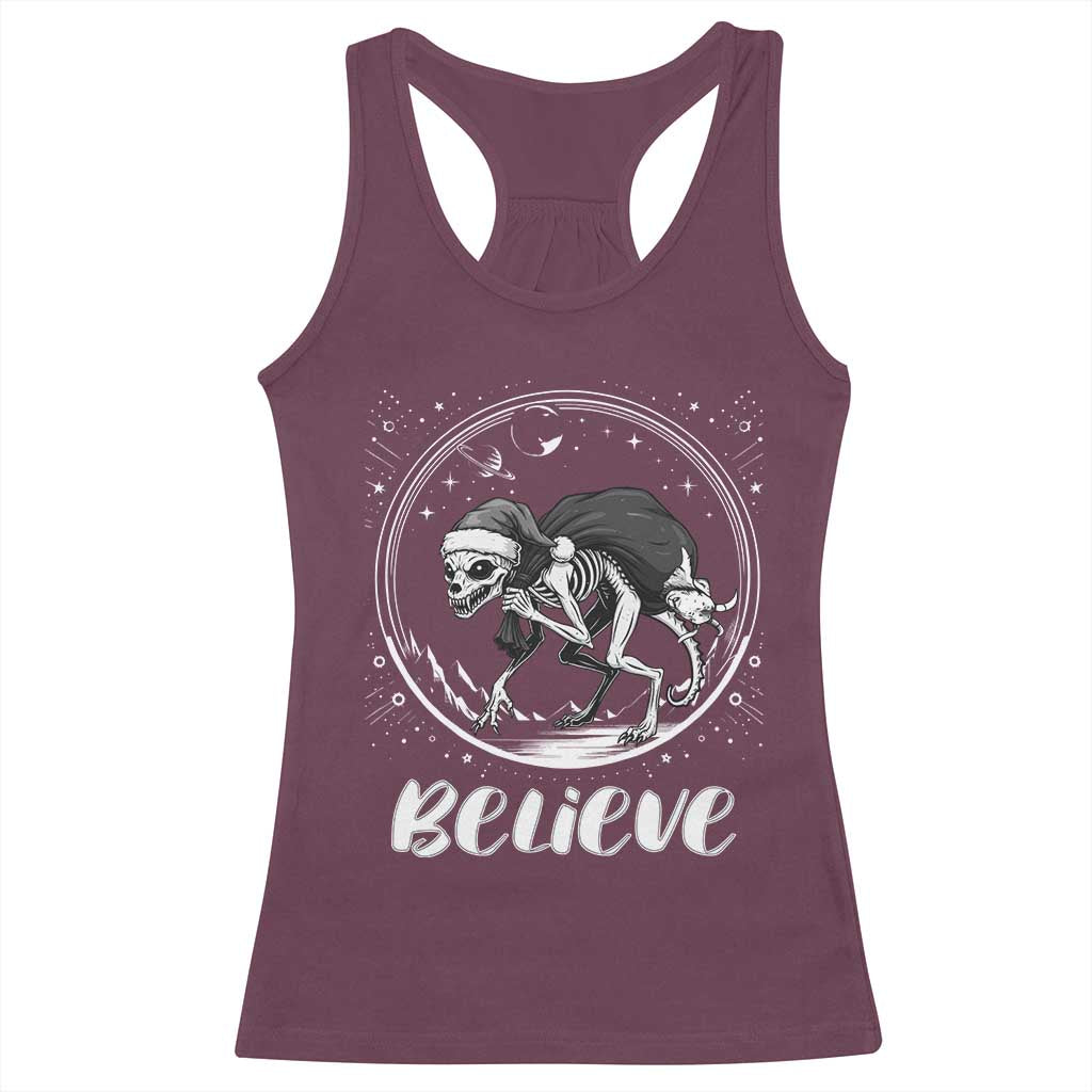 Chupacabra Racerback Tank Top Funny Believe Christmas Cryptid Gift - Wonder Print Shop