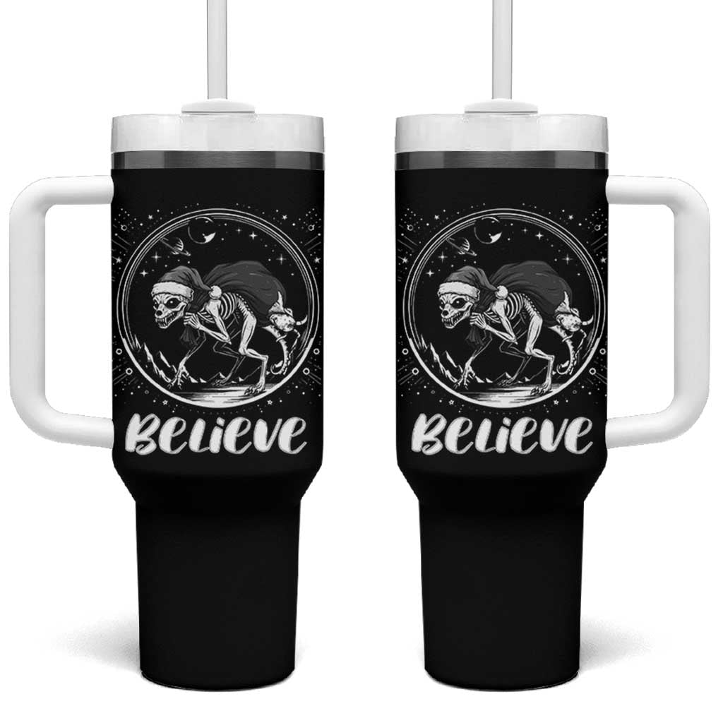 Chupacabra Tumbler With Handle Funny Believe Christmas Cryptid Gift