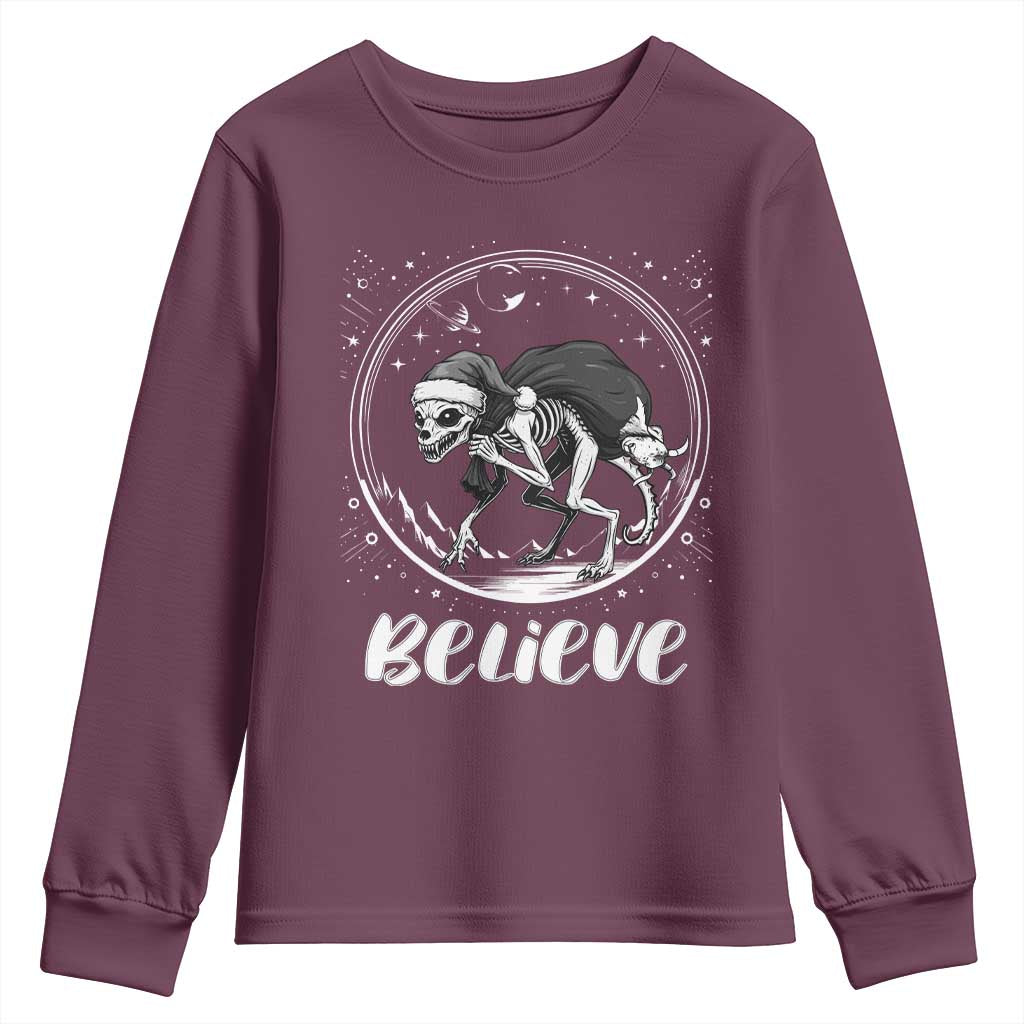 Chupacabra Youth Sweatshirt Funny Believe Christmas Cryptid Gift - Wonder Print Shop