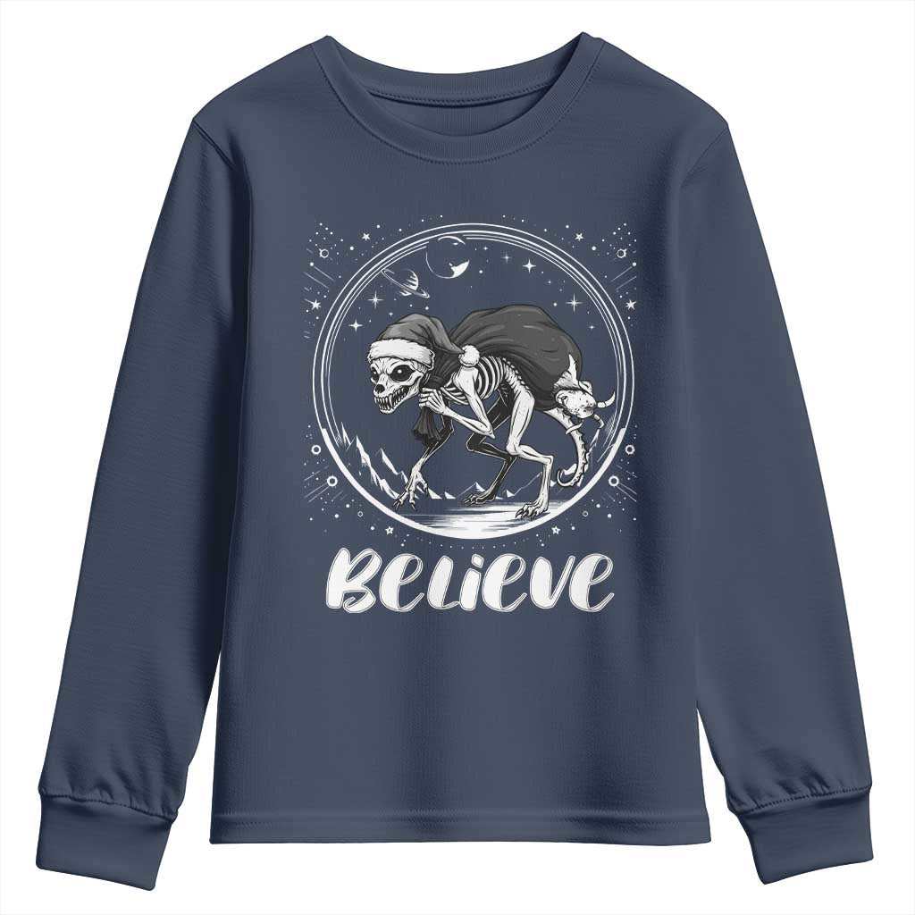 Chupacabra Youth Sweatshirt Funny Believe Christmas Cryptid Gift - Wonder Print Shop