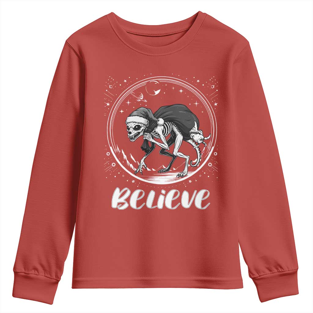 Chupacabra Youth Sweatshirt Funny Believe Christmas Cryptid Gift - Wonder Print Shop
